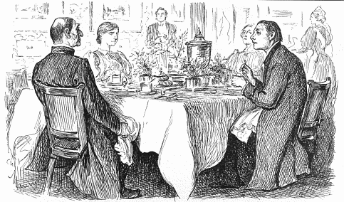 Right Reverend Host: "I'm afraid you've got a bad Egg, Mr Jones!"; The Curate: "Oh no, my Lord, I assure you! Parts of it are excellent!" True Humility by George du Maurier, originally published in Punch, 9 November 1895.